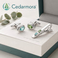 Cedarmora™ Botanical Balance Cufflinks & Tie Clip Set