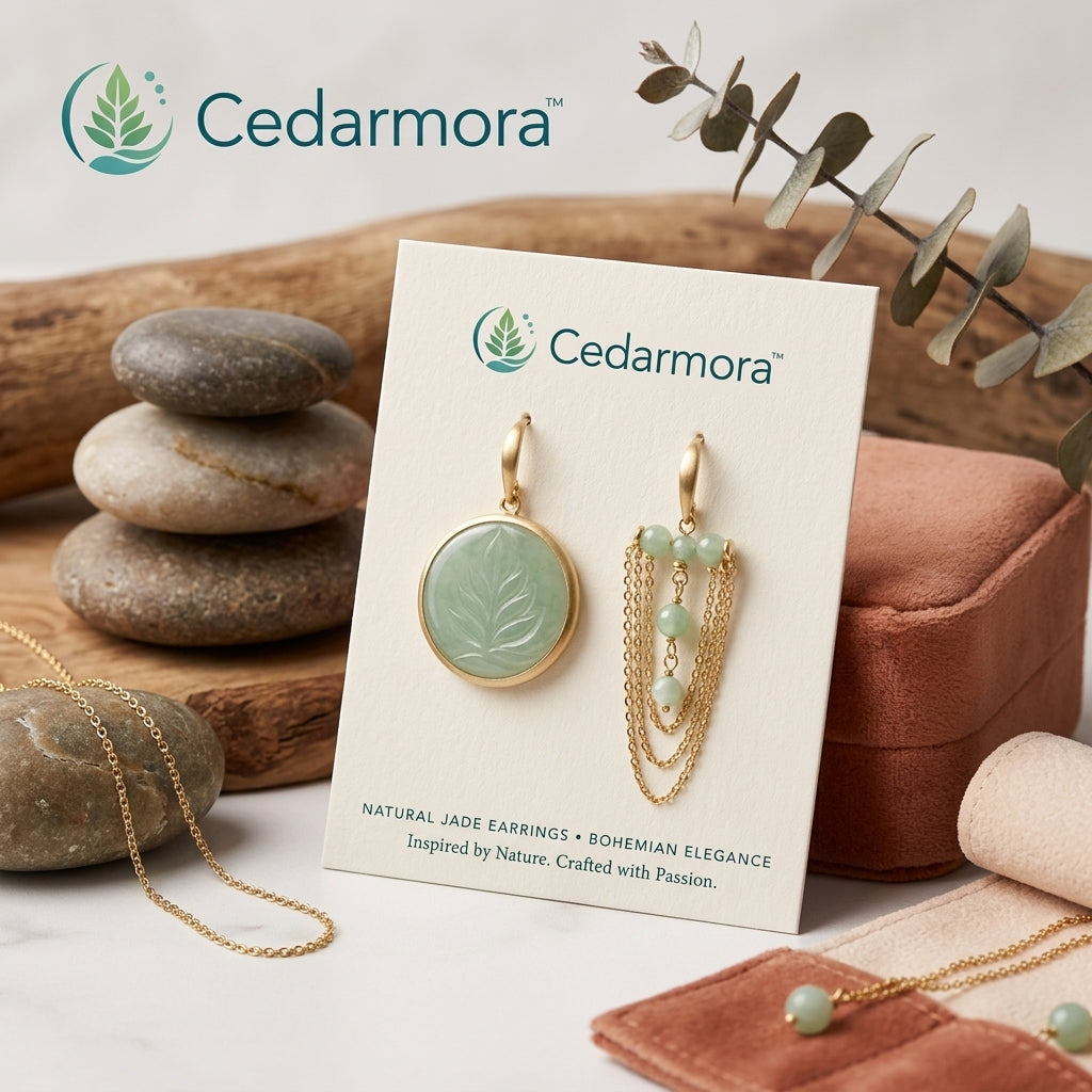 Cedarmora™ Natural Jade Harmony Earrings